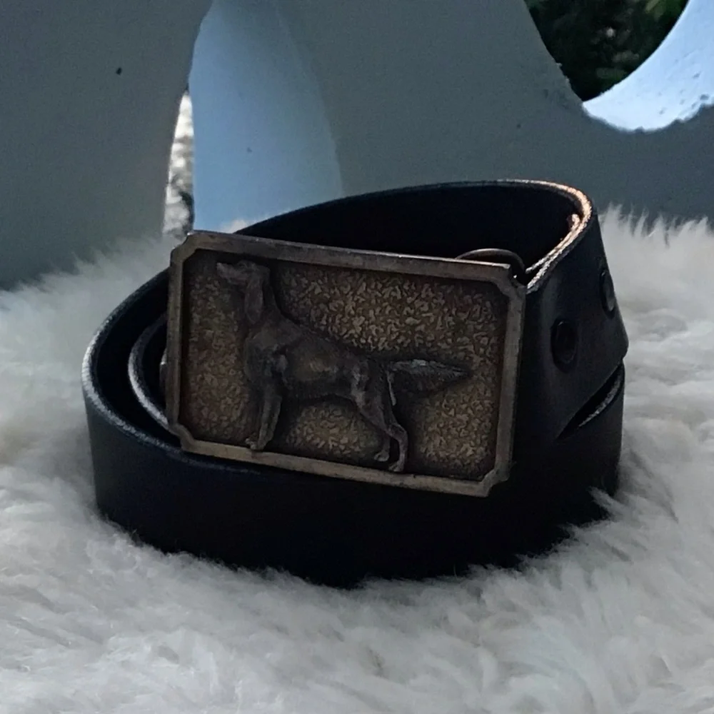 Bergamot Brass Works The Pointer Bronze Belt Buckle and Leather Belt Strap